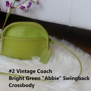 Vintage Coach Bright Green Leather “Abbie”